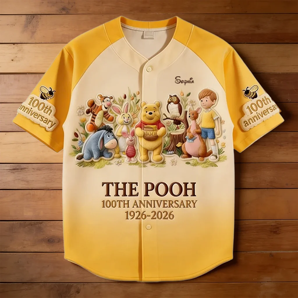 DSNY Honey Bear Celebrate Our 100th Anniversary - Personalized Baseball Jersey For Adult, Kid, Toddler - Gift For Movie Fans HH01 - Image 2