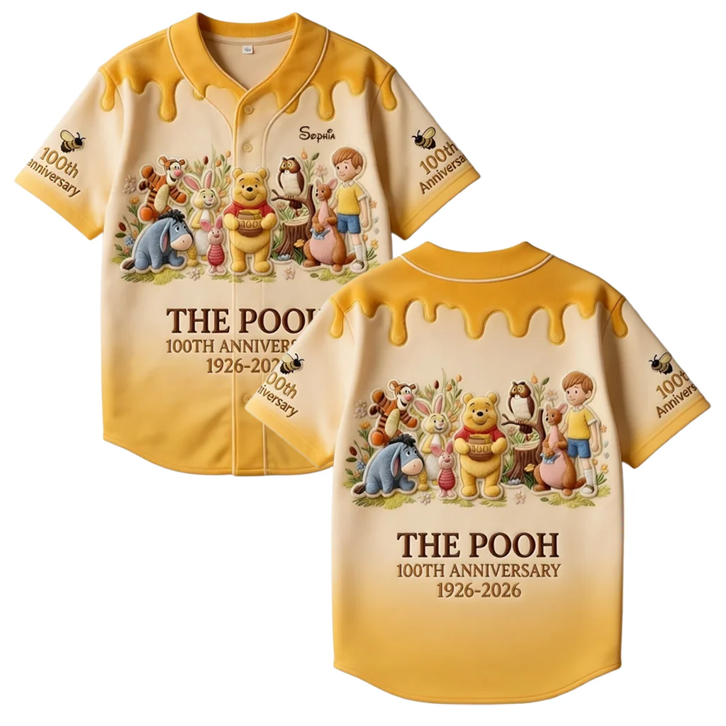 DSNY Honey Bear Celebrate Our 100th Anniversary - Personalized Baseball Jersey For Adult, Kid, Toddler - Gift For Movie Fans HH01 - Image 3