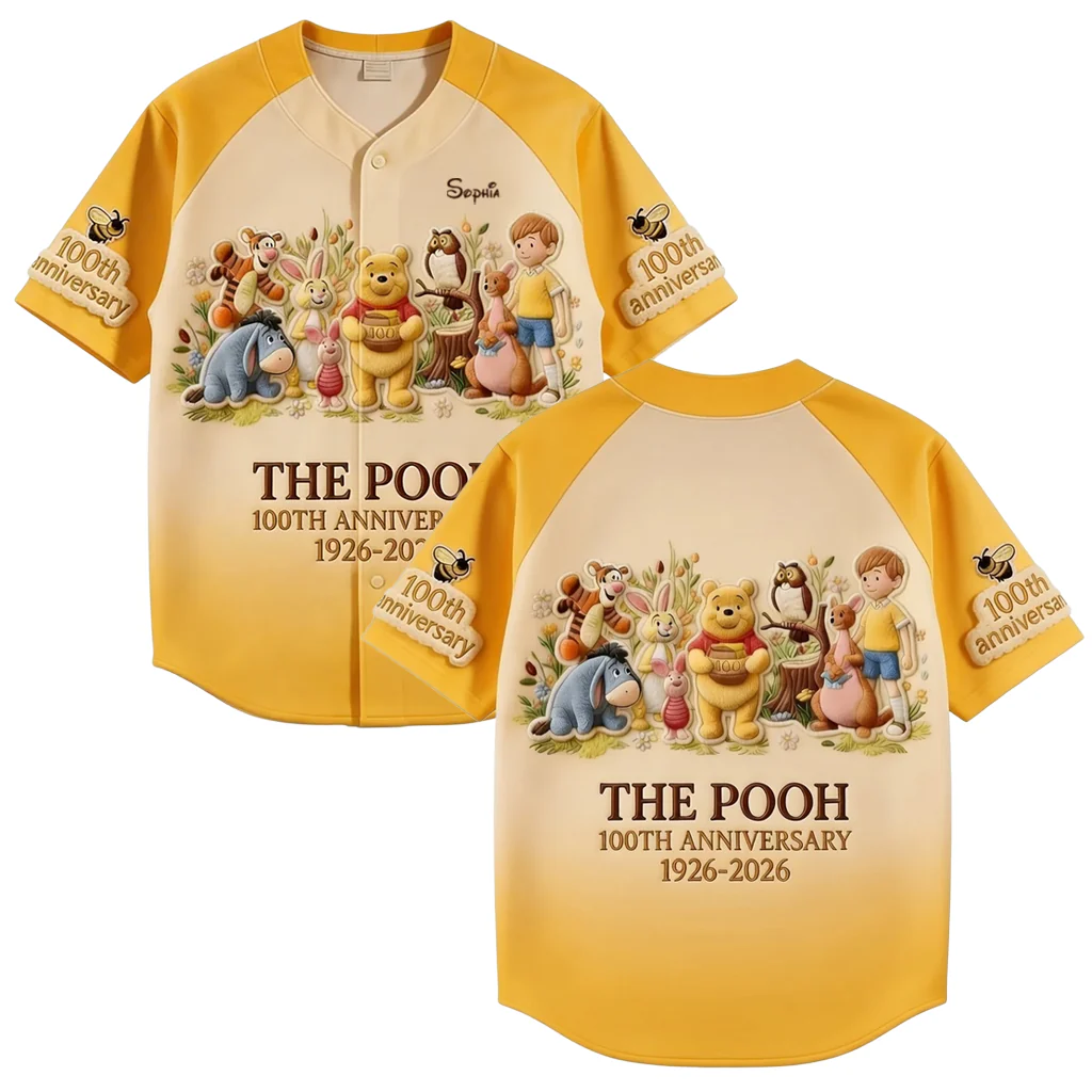 DSNY Honey Bear Celebrate Our 100th Anniversary - Personalized Baseball Jersey For Adult, Kid, Toddler - Gift For Movie Fans HH01 - Image 5