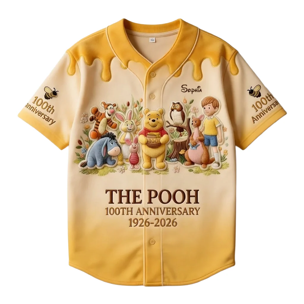 DSNY Honey Bear Celebrate Our 100th Anniversary - Personalized Baseball Jersey For Adult, Kid, Toddler - Gift For Movie Fans HH01 - Image 7