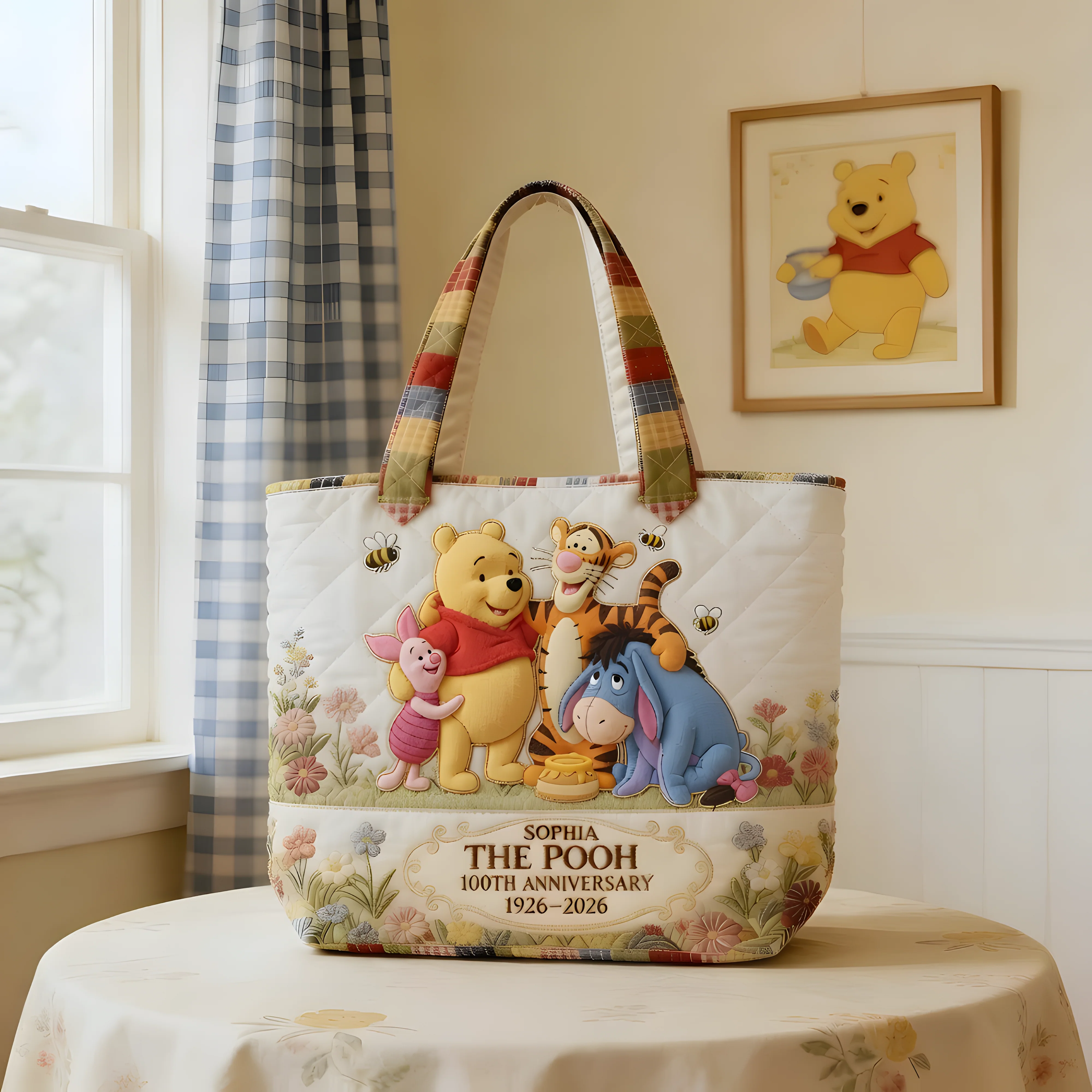 DSNY Honey Bear Celebrate Our 100th Anniversary - Personalized Quilted Tote Bag - Gift For Movie Fans HH01 - Image 2