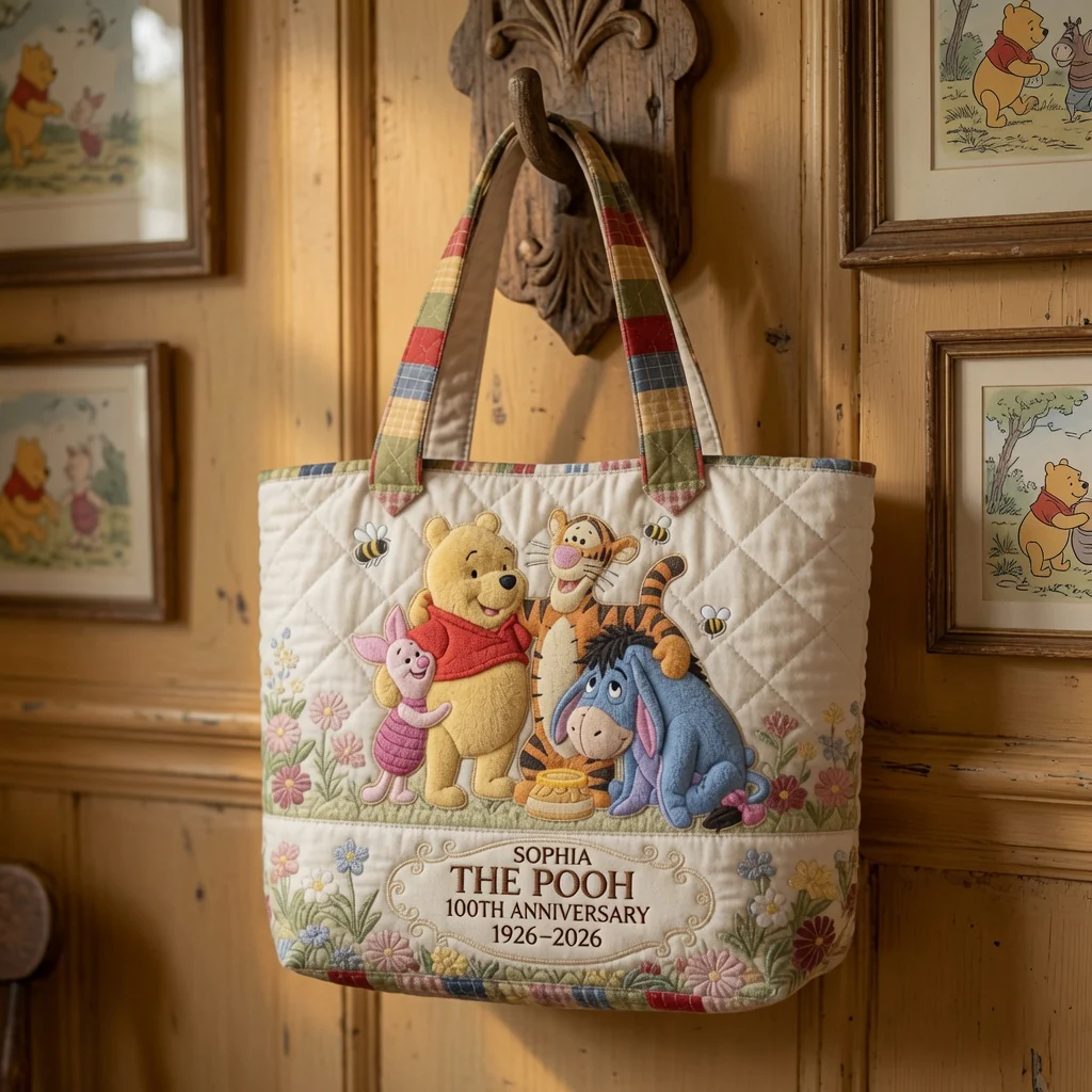 DSNY Honey Bear Celebrate Our 100th Anniversary - Personalized Quilted Tote Bag - Gift For Movie Fans HH01 - Image 5