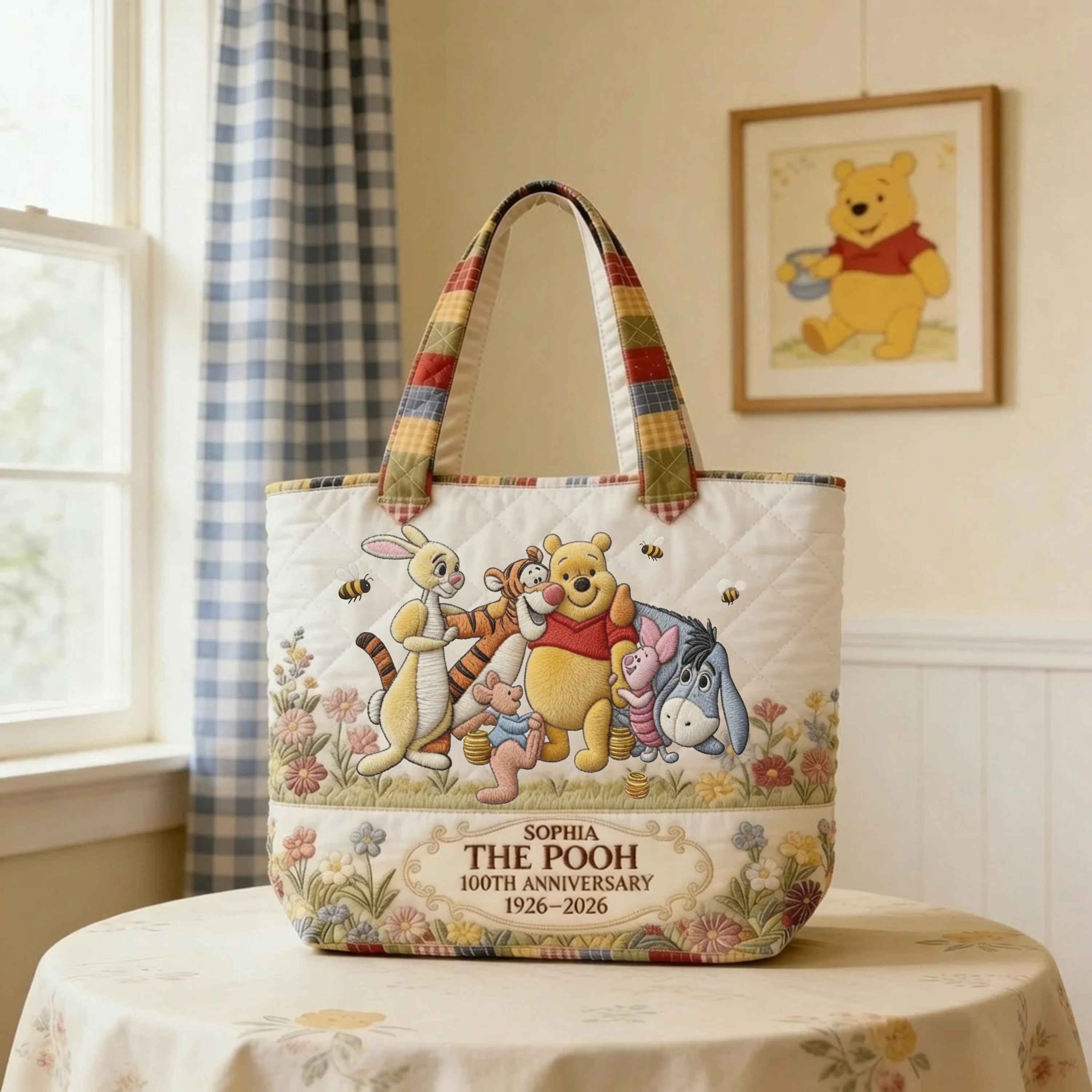 DSNY Honey Bear Celebrate Our 100th Anniversary - Personalized Quilted Tote Bag  - Gift For Movie Fans HH01 - Image 2