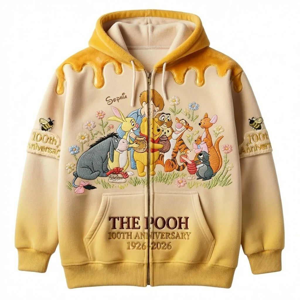 DSNY Honey Bear Celebrate Our 100th Anniversary With Friends - Personalized All Over Shirt - Gift For Movie Fans HH01 - Image 4