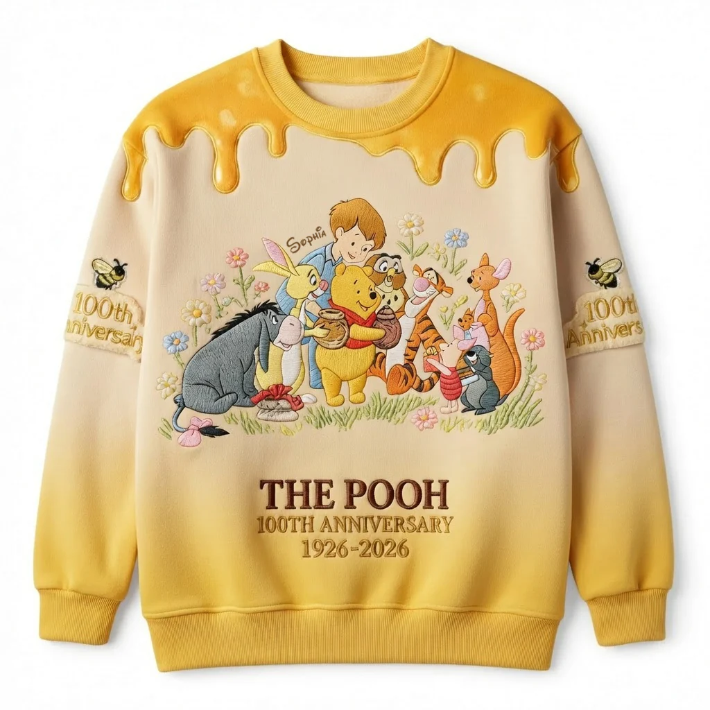 DSNY Honey Bear Celebrate Our 100th Anniversary With Friends - Personalized All Over Shirt - Gift For Movie Fans HH01 - Image 5
