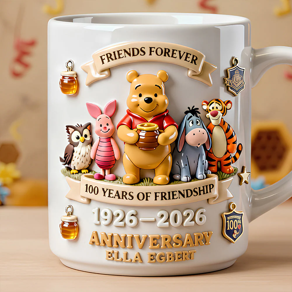 DSNY Honey Bear Celebrate 100 Years Of Friendship - Personalized Ceramic Mug - Anniversary Gift For Movie Fans NL122 - Image 3