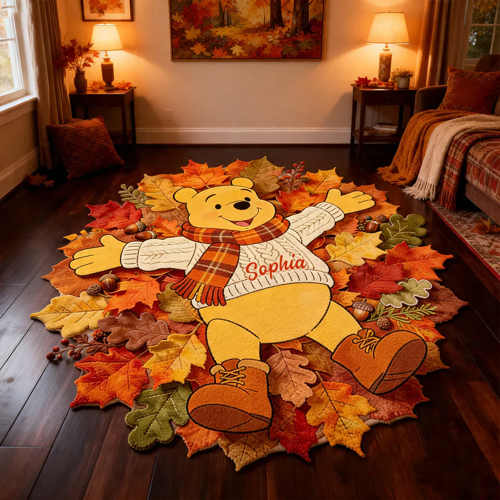 DSNY Honey Bear Fall Vibes - Personalized Custom Shaped Doormat - Gift For Movie Fans
