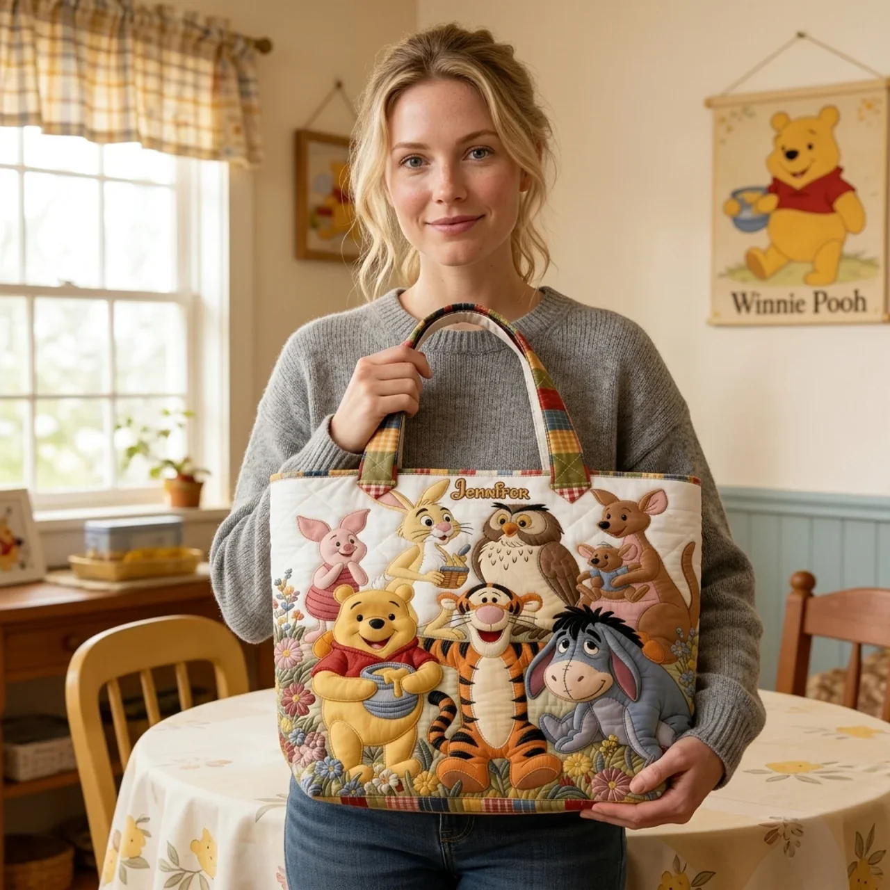 DSNY Honey Bear Friends - Personalized Quilted Tote Bag - Gift For Movie Fans NL122 - Image 4