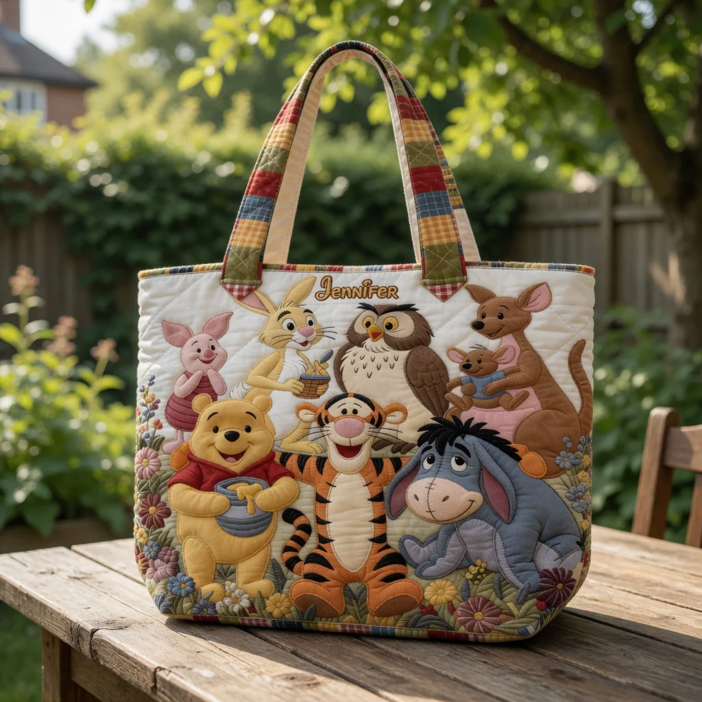 DSNY Honey Bear Friends - Personalized Quilted Tote Bag - Gift For Movie Fans NL122 - Image 5