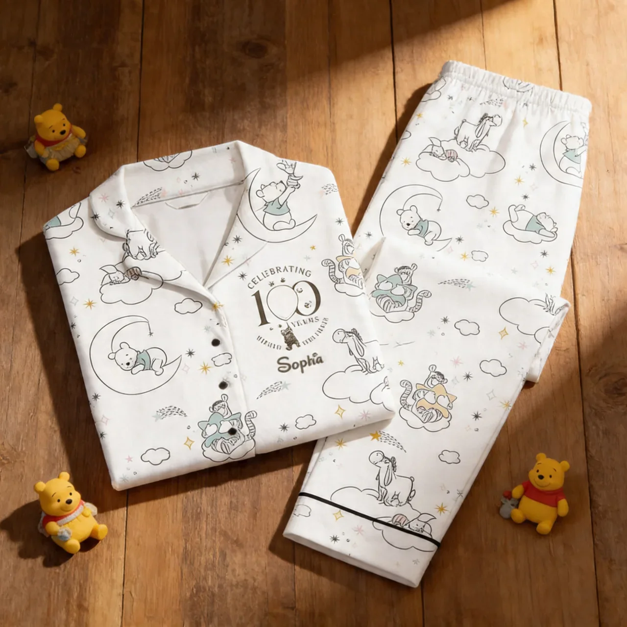 DSNY Honey Bear Good Night My Love - Celebrate 100th Anniversary - Personalized Pajama - Gift For Movie Fans HH01 - Image 2