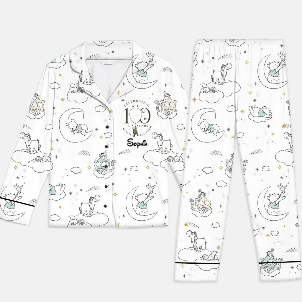 DSNY Honey Bear Good Night My Love - Celebrate 100th Anniversary - Personalized Pajama - Gift For Movie Fans HH01 - Image 3