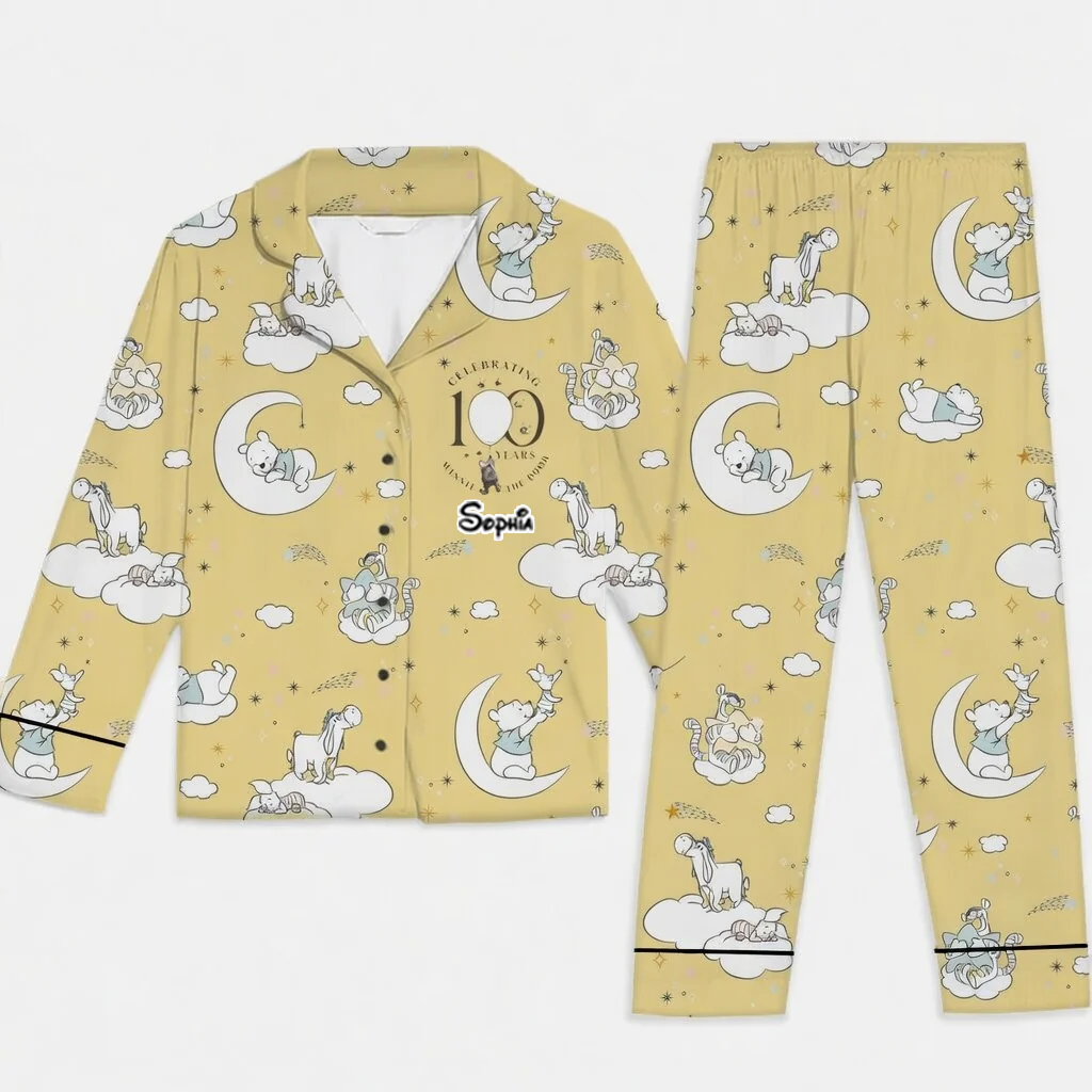 DSNY Honey Bear Good Night My Love - Celebrate 100th Anniversary - Personalized Pajama - Gift For Movie Fans HH01 - Image 4