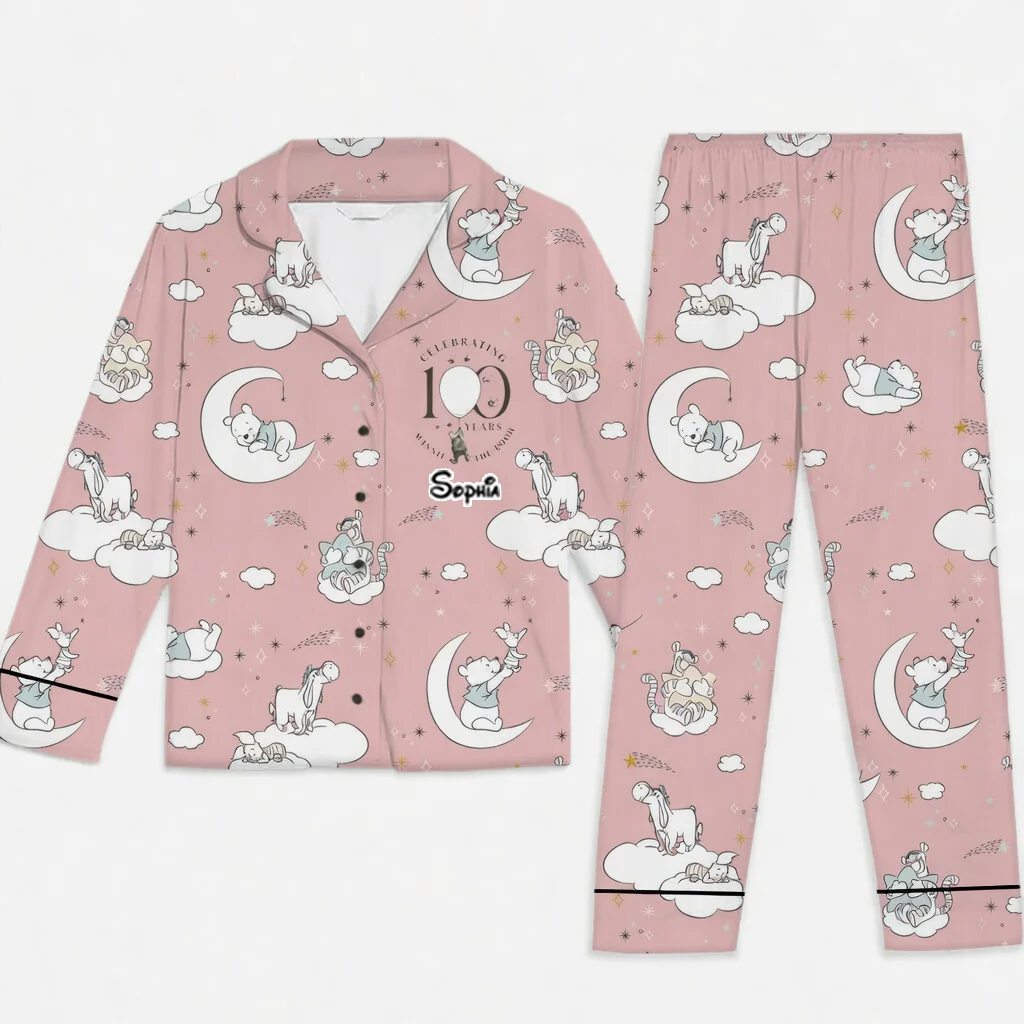 DSNY Honey Bear Good Night My Love - Celebrate 100th Anniversary - Personalized Pajama - Gift For Movie Fans HH01 - Image 5