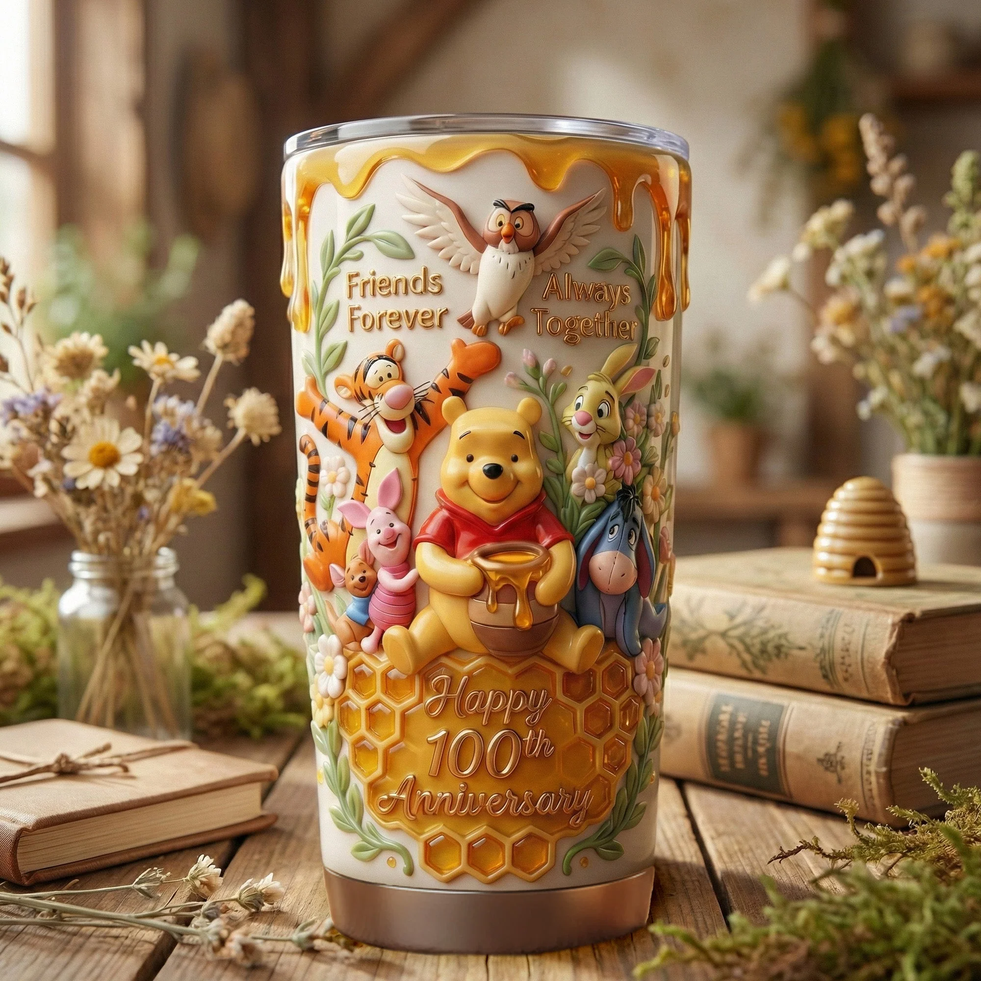 DSNY Honey Bear Happy 100th Anniversary - Personalized Tumbler - Gift For Movie Fans NL122 - Image 2