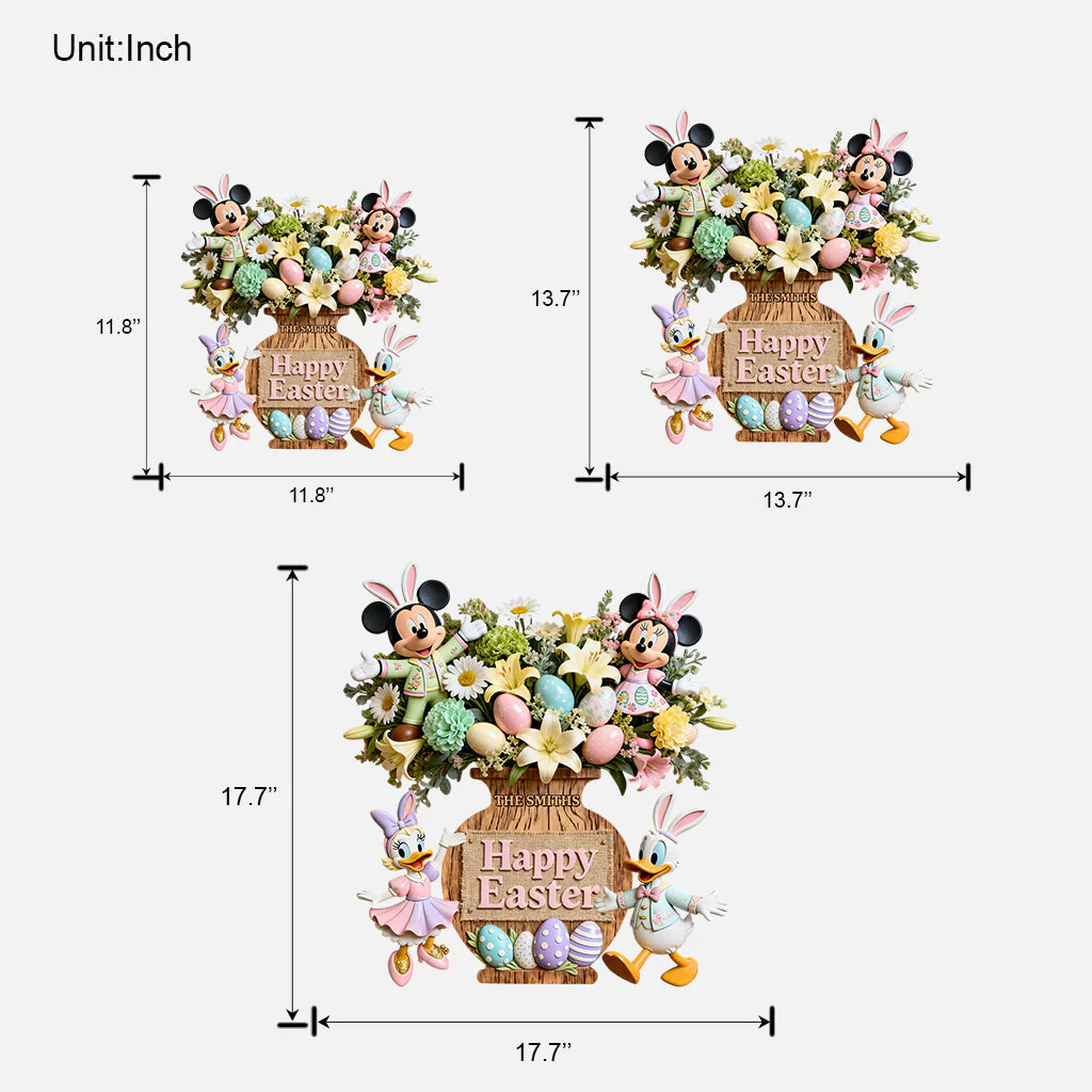 DSNY Honey Bear Happy Easter - Personalized Wood Sign - Gift For Family, Fan Movies HH01 - Image 5