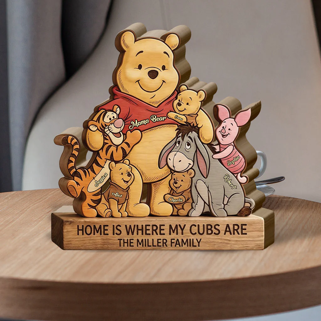 DSNY Honey Bear Home Is Where My Cubs Are - Personalized Wooden Plaque - Gift For Mom, Movie Fans NL122 - Image 2