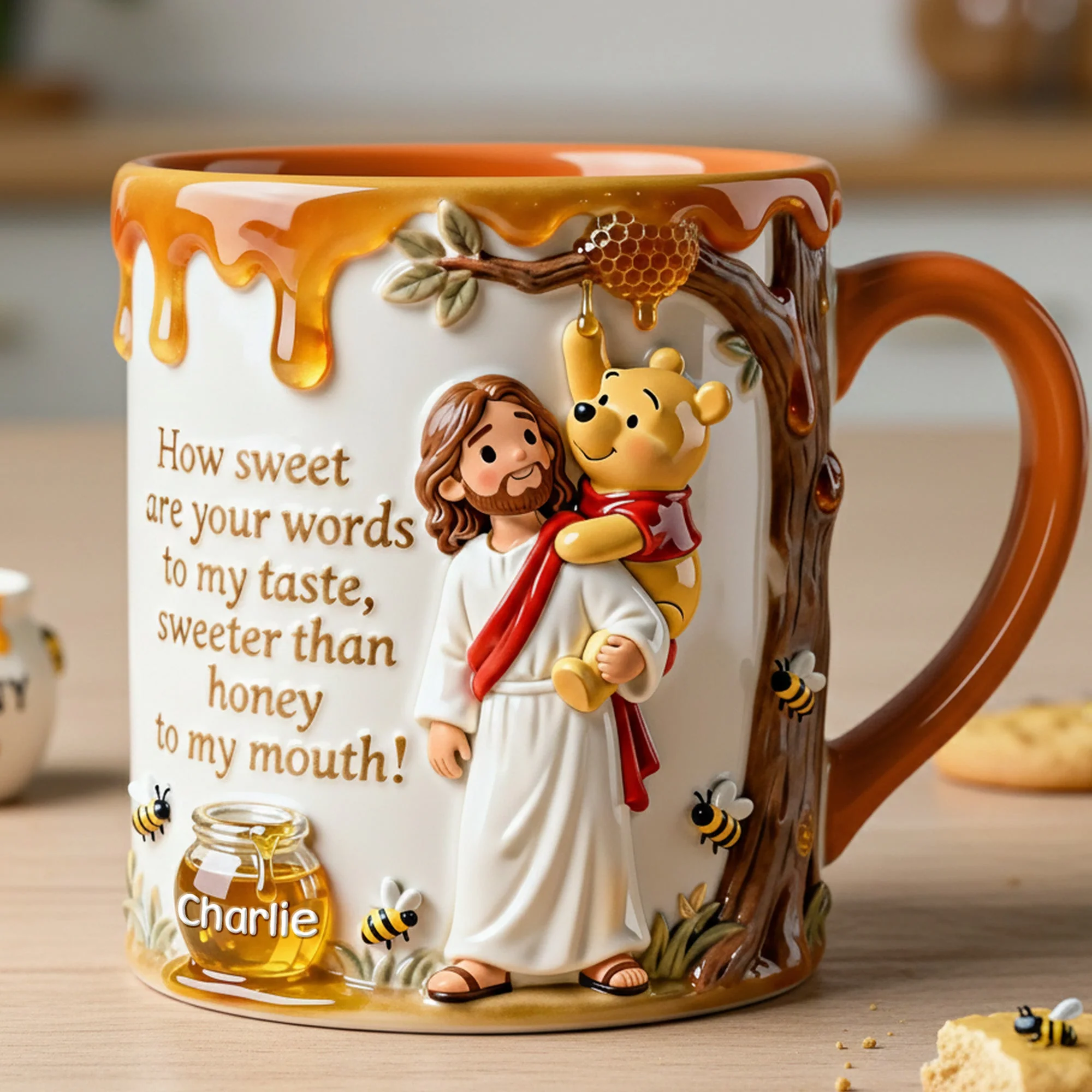 DSNY Honey Bear Sweeter Than Honey - Personalized Accent Mug - Gifts For Christians, Fan Movies HH01 - Image 2