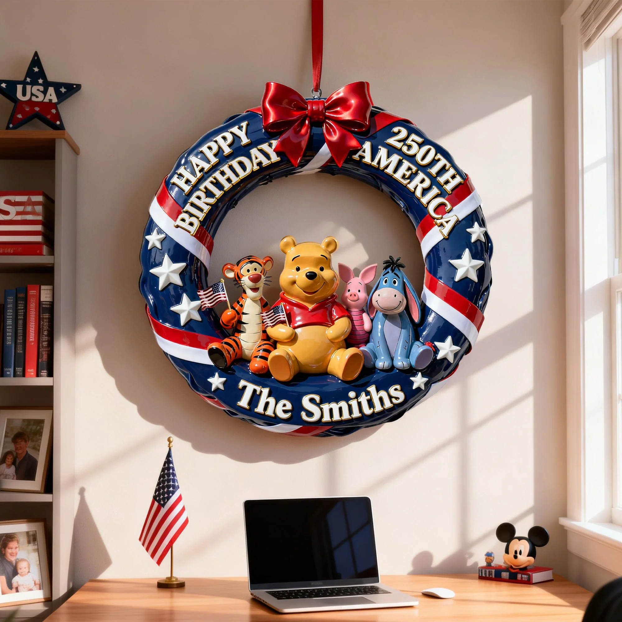 DSNY Honey Bear USA 250th Anniversary - Personalized Custom Shaped Wood Sign - Gift For Movie Fans, Family NL122 - Image 2