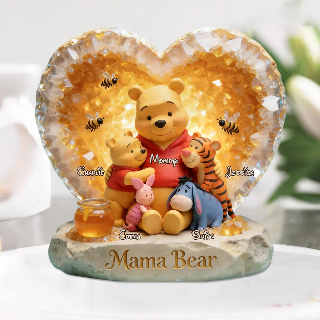 DSNY Honey Bear We Love Mama - Personalized Custom Shaped Plaque - Gift For Mom, Movie Fans - Image 2