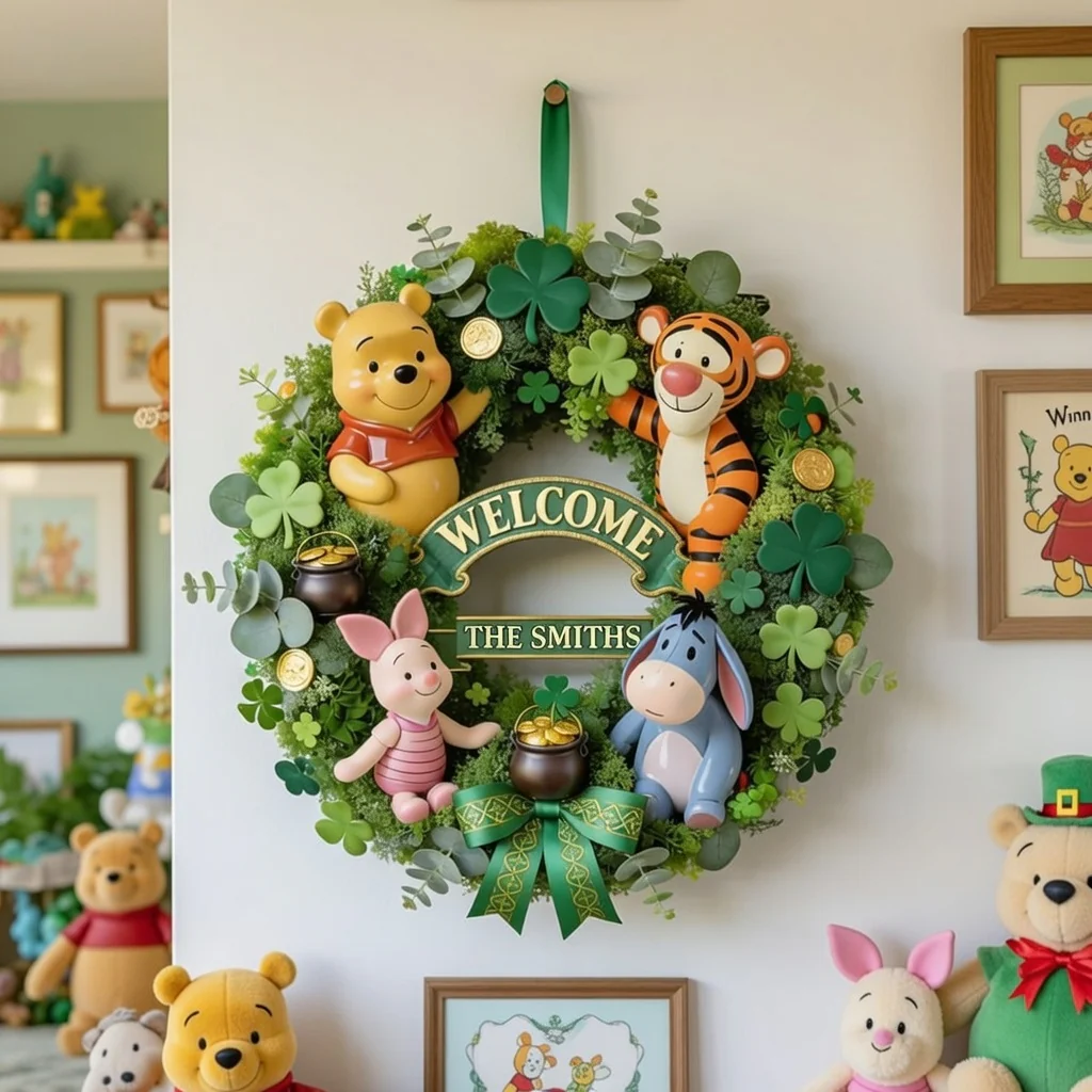 DSNY Honey Bear Welcome To Our Family - Personalized Custom Shaped Wood Sign - Gift For Family, St. Patrick's Day NL122 - Image 2