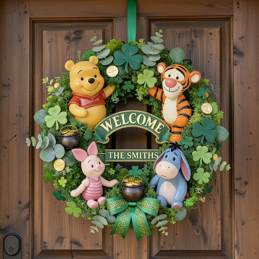 DSNY Honey Bear Welcome To Our Family - Personalized Custom Shaped Wood Sign - Gift For Family, St. Patrick's Day NL122 - Image 3