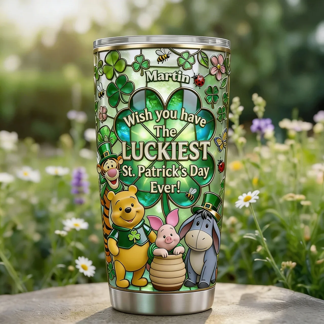 DSNY Honey Bear Wish You Have The Luckiest - Personalized Tumbler - Gift For Movie Fans, St. Patrick's Day NL122