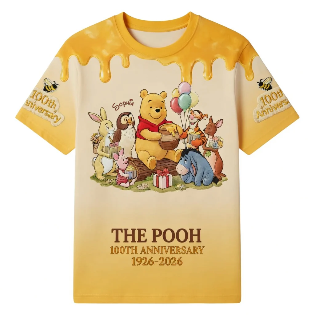 DSNY Honey Bear With Friends 100th Anniversary - Personalized All Over Shirt - Gift For Fan Movies HH01 - Image 6