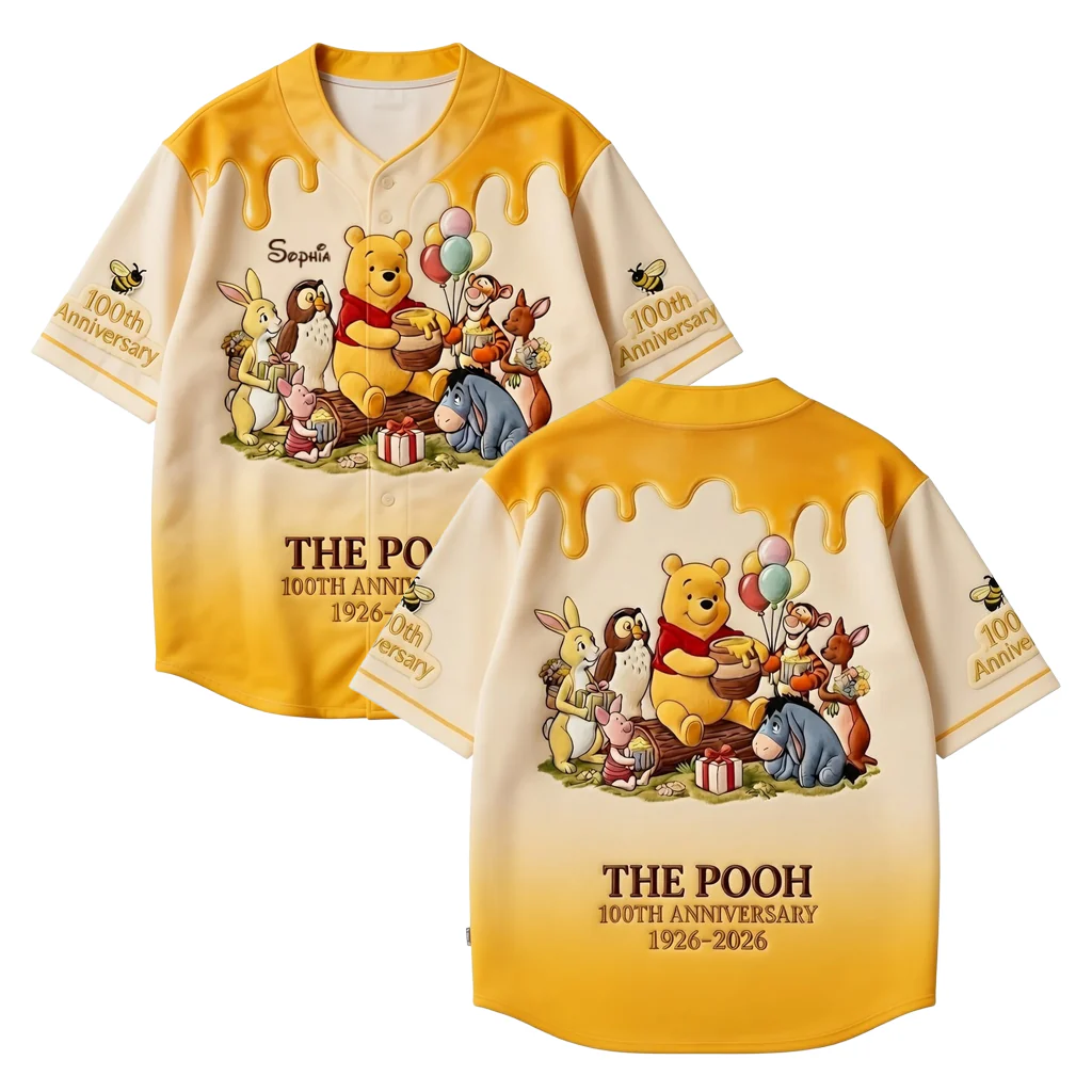 DSNY Honey Bear With Friends 100th Anniversary - Personalized Baseball Jersey - Gift For Fan Movies HH01 - Image 2