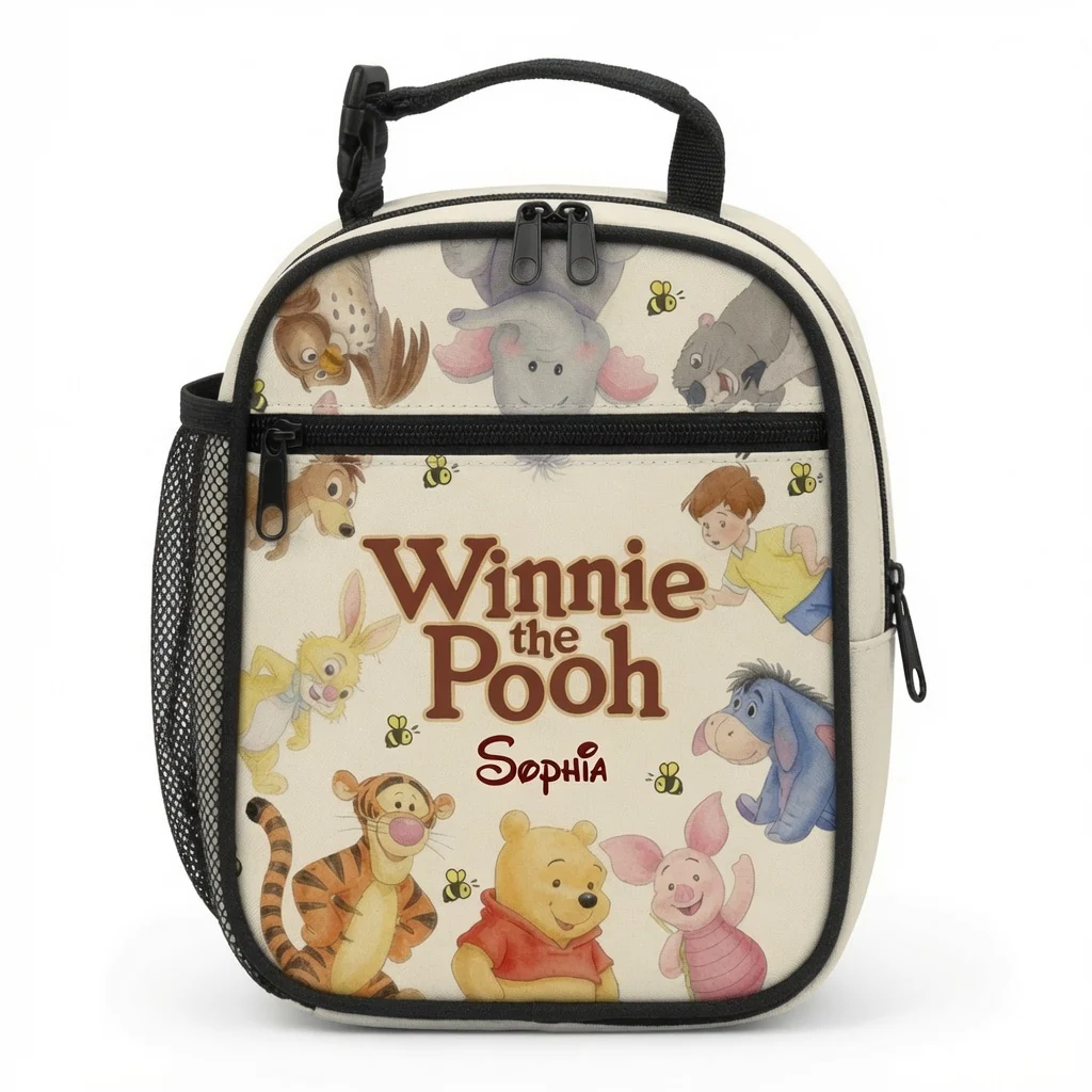 DSNY Honey Bear With Friends - Personalized Backpack, Lunch Bag, Pencil Case & Water Bottle - Back to School Gift HH01 - Image 4
