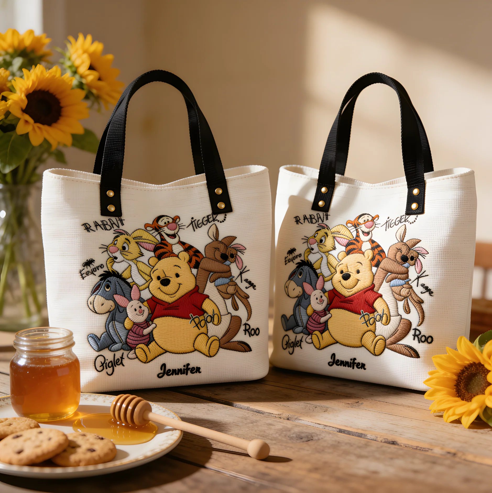 DSNY Honey Bear With Friends - Personalized Tote Bag - Gift For Movie Fans - Image 5