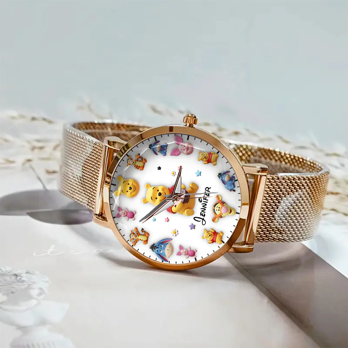 DSNY Honey Bear With Friends - Personalized Women Hand Watch - Gift For Her, Fan Movies HH01 - Image 3