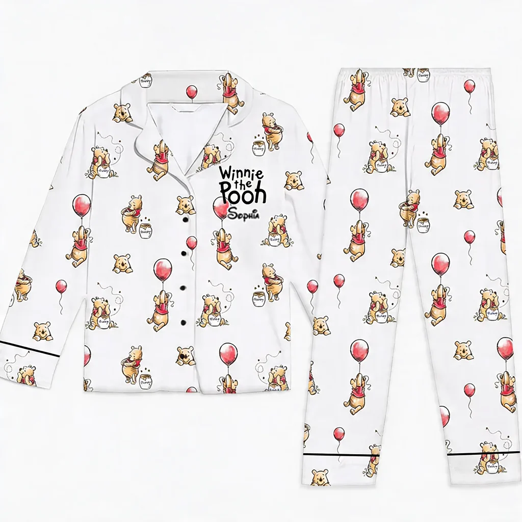 DSNY Just A Girl Who Loves Honey Bear - Celebrate 100th Anniversary - Personalized Pajama - Gift For Movie Fans HH01 - Image 5