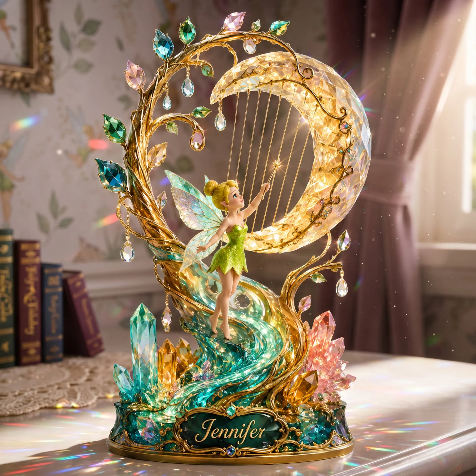 DSNY Just Loves Flying Fairy - Personalized Acrylic Plaque - Gift For Daughter