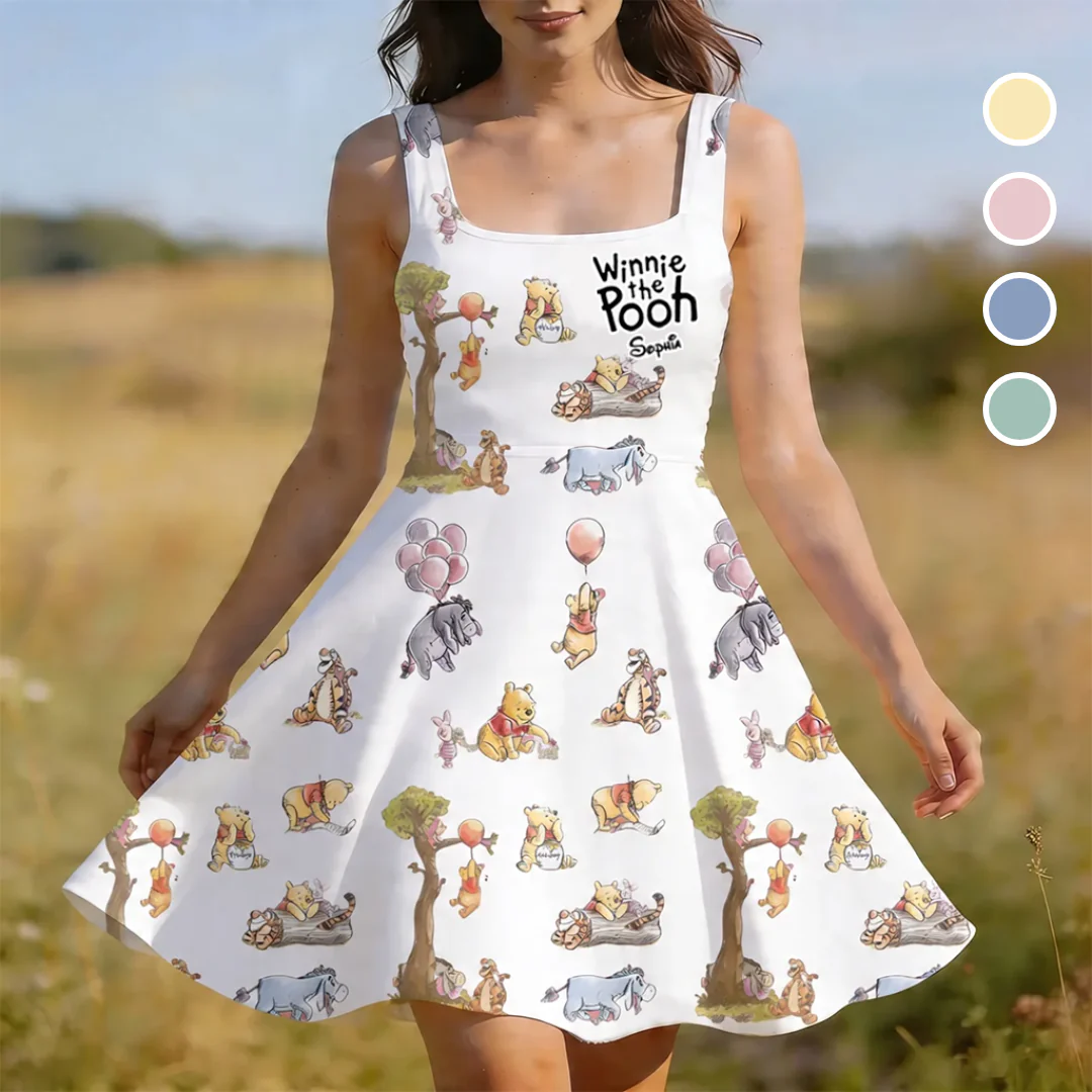 DSNY Just Loves Honey Bear - Celebrate 100th Anniversary - Personalized Skater Dress - Gift For Her, Movie Fans HH01