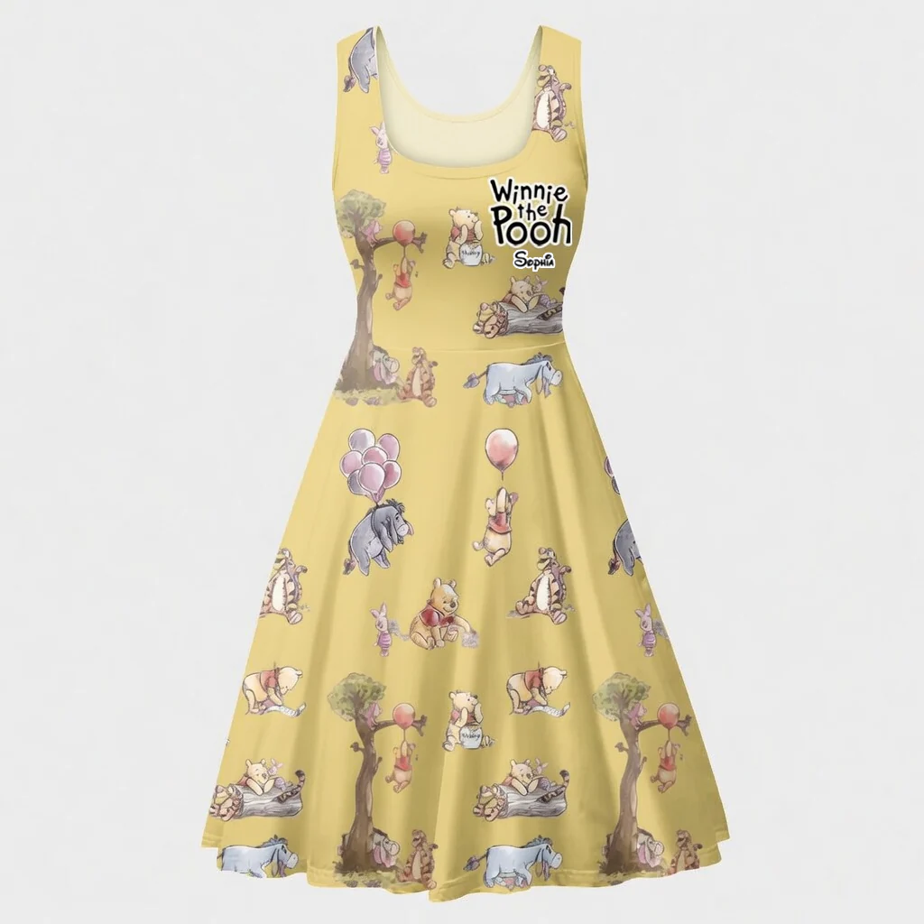 DSNY Just Loves Honey Bear - Celebrate 100th Anniversary - Personalized Skater Dress - Gift For Her, Movie Fans HH01 - Image 5