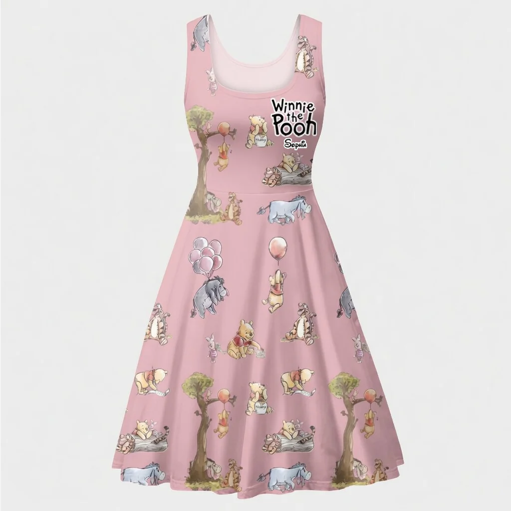 DSNY Just Loves Honey Bear - Celebrate 100th Anniversary - Personalized Skater Dress - Gift For Her, Movie Fans HH01 - Image 6