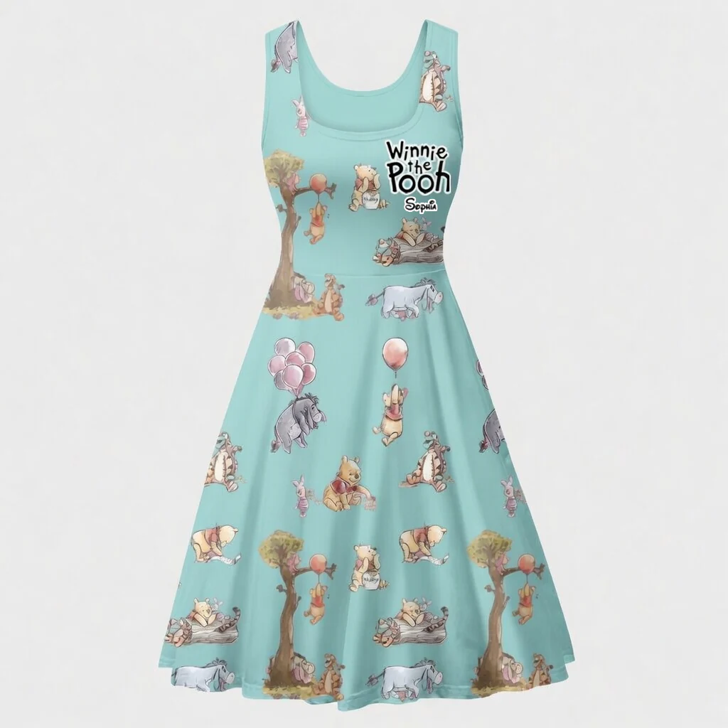 DSNY Just Loves Honey Bear - Celebrate 100th Anniversary - Personalized Skater Dress - Gift For Her, Movie Fans HH01 - Image 8