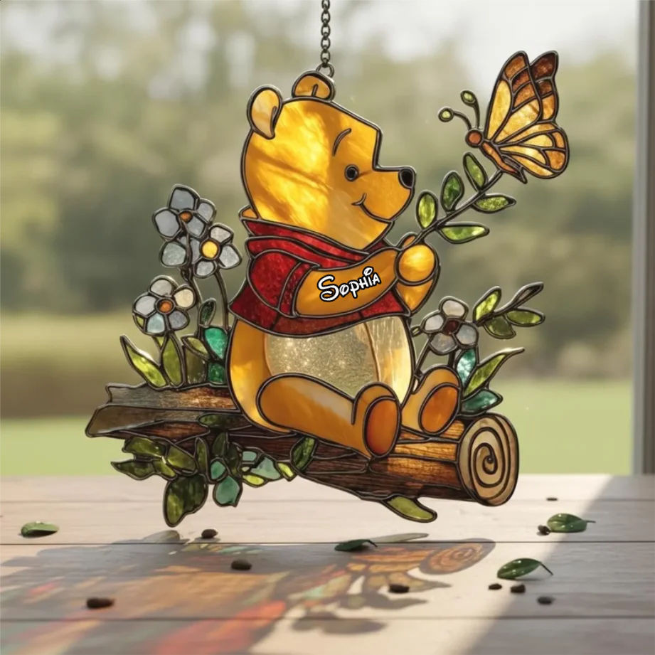 DSNY Just Loves Honey Bear - Personalized Window Hanging Suncatcher Ornament