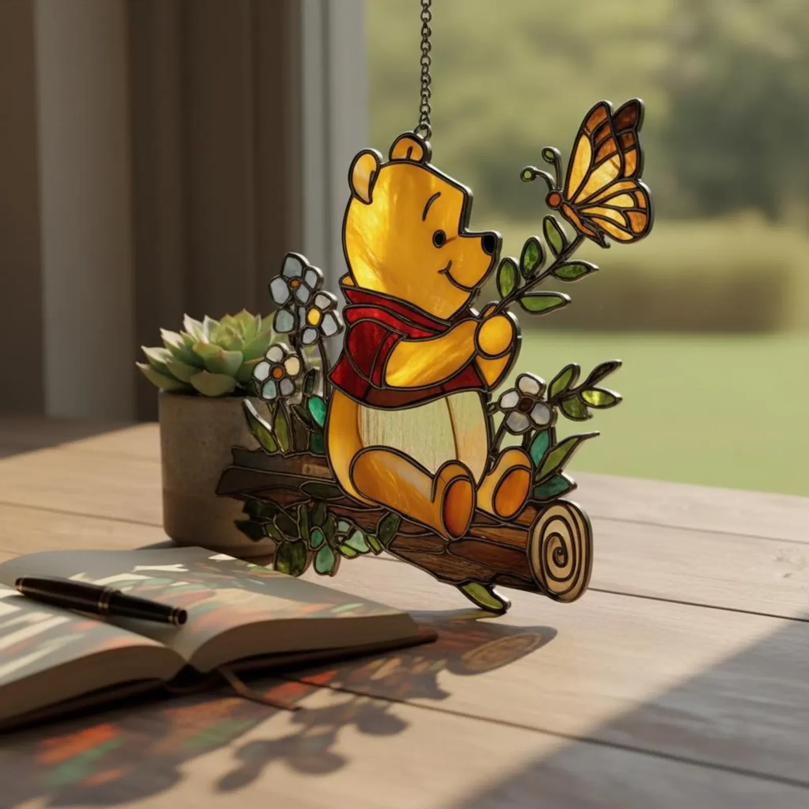 DSNY Just Loves Honey Bear - Personalized Window Hanging Suncatcher Ornament - Image 3