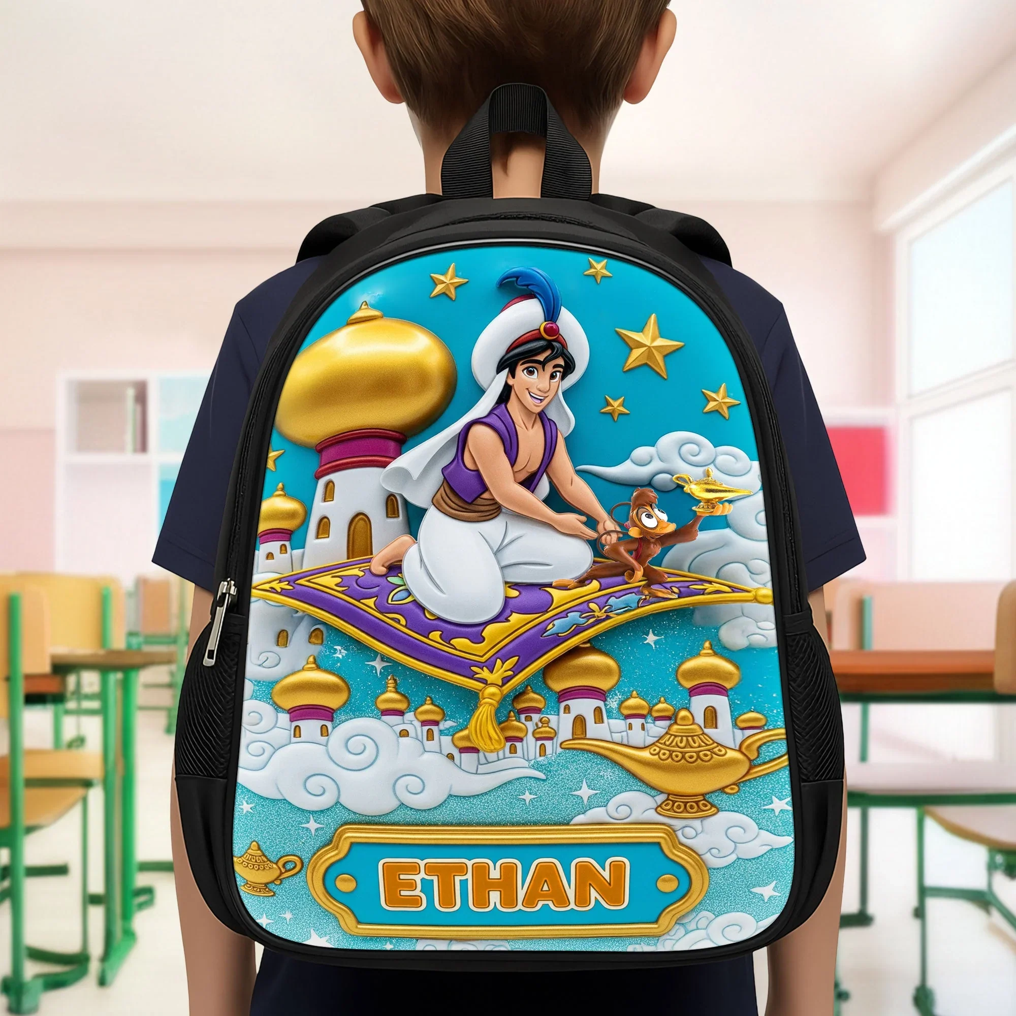 DSNY Just Loves Prince - Personalized Backpack, Lunch Bag, Pencil Case & Water Bottle - Back to School Gift - Image 2