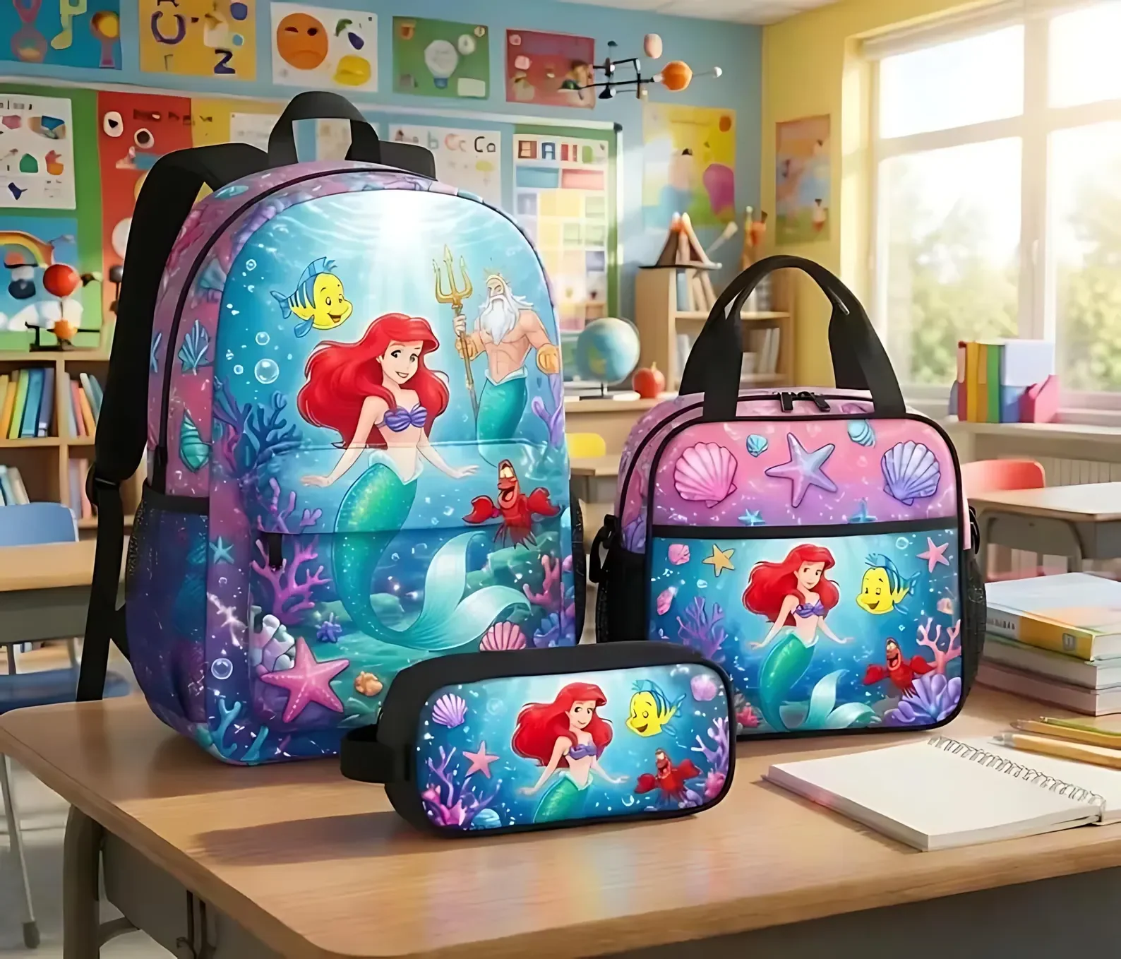 DSNY Just Loves Princess - Personalized Backpack, Lunch Bag, Pencil Case & Water Bottle - Back to School Gifts