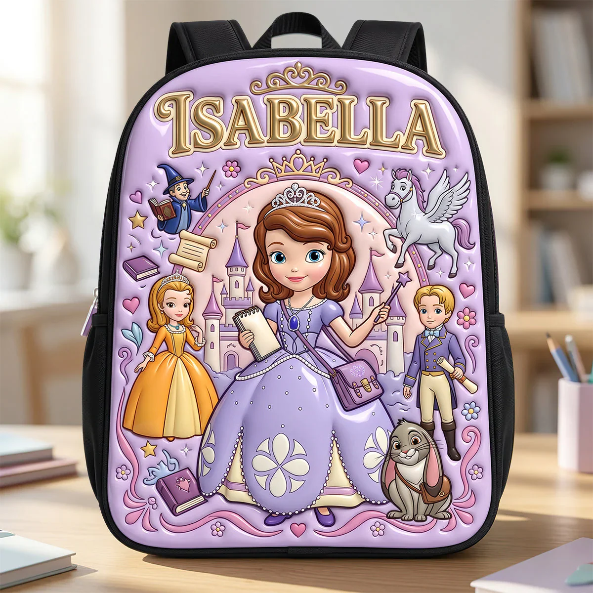 DSNY Little Princess - Personalized Backpack, Lunch Bag, Pencil Case & Water Bottle - Back to School Gift - Image 3