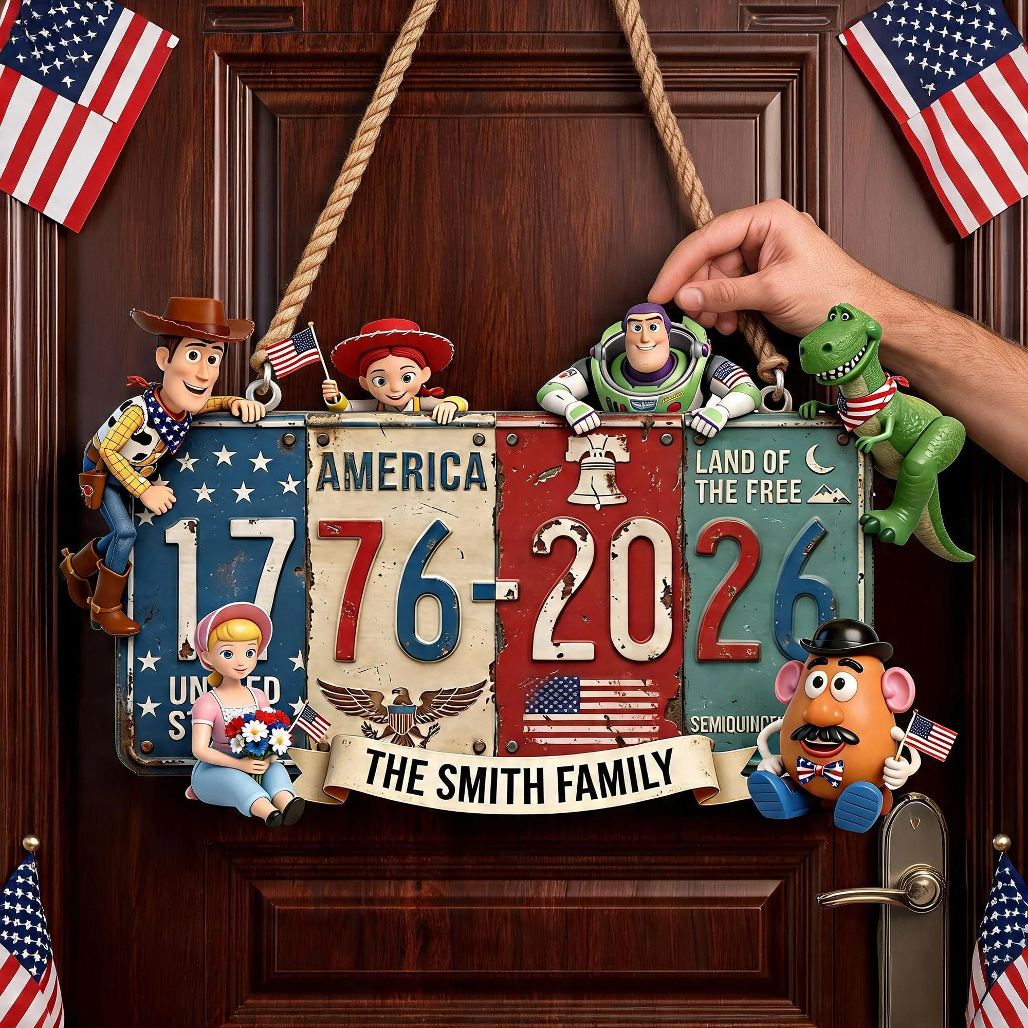 DSNY Patriotic Friends - Personalized Custom Shaped Metal Sign - Gift For Family, Patriots