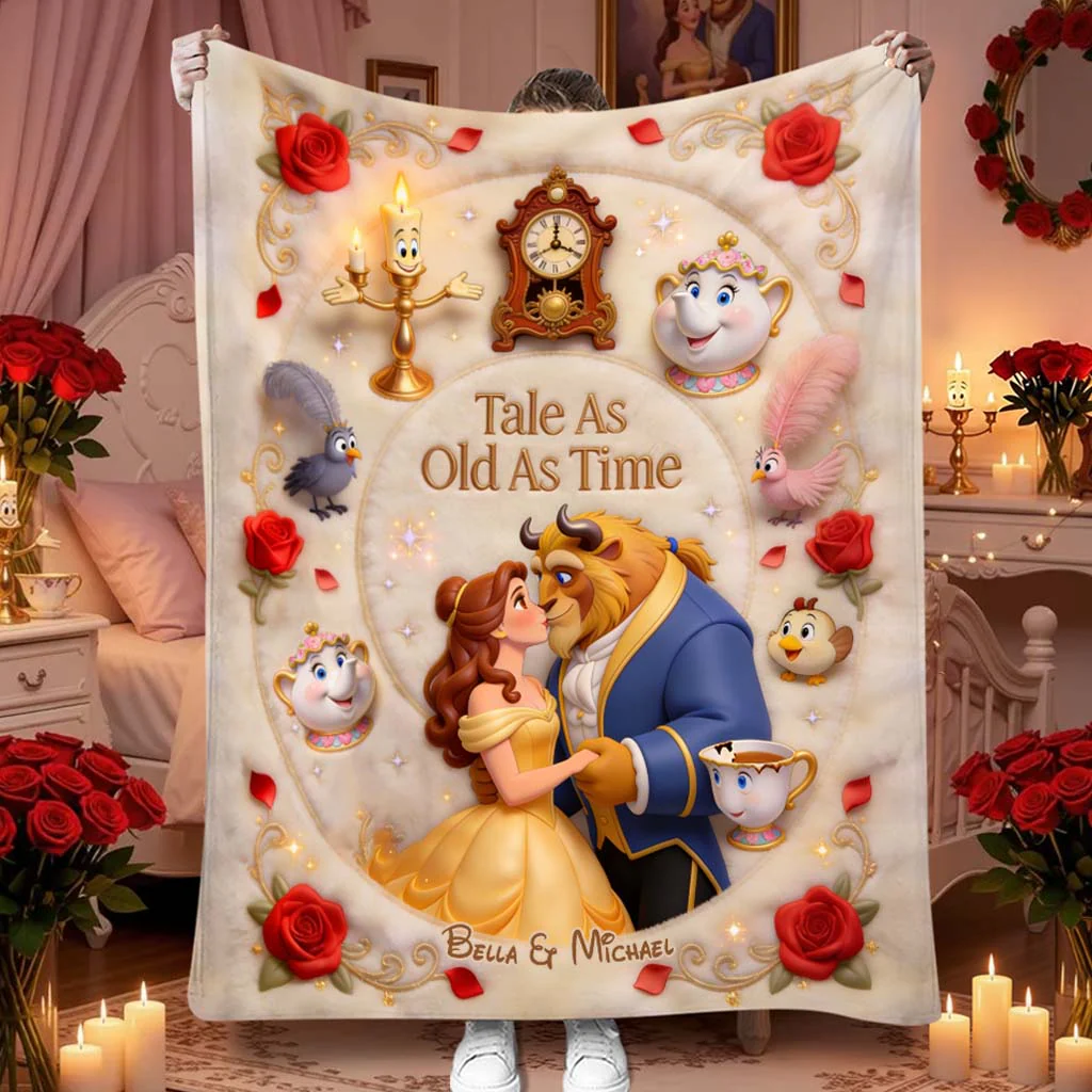 DSNY Tale As Old As Time - Personalized Blanket - Gift For Couple