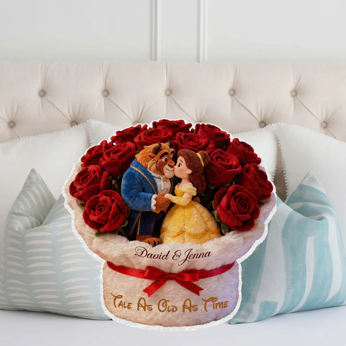 DSNY Tale As Old As Time - Personalized Custom Shaped Pillow - Gift For Movie Fans, Couples NL122 - Image 3