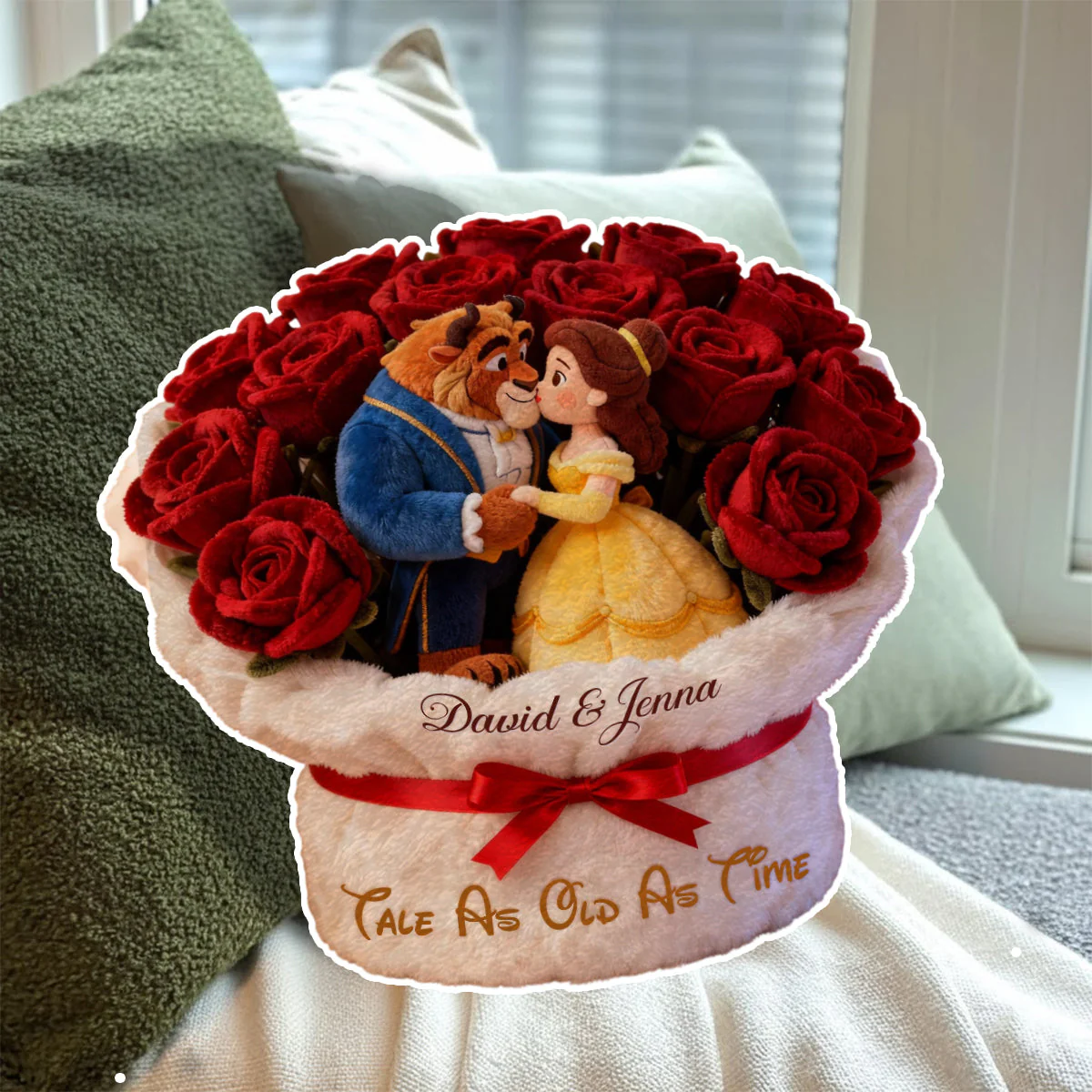 DSNY Tale As Old As Time - Personalized Custom Shaped Pillow - Gift For Movie Fans, Couples NL122 - Image 5