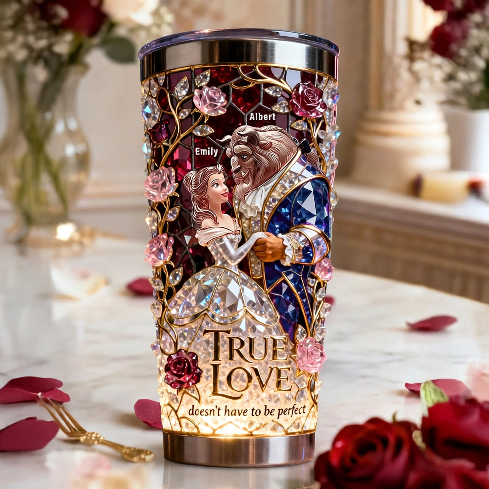 DSNY True Love Does Not Have To Be Perfect - Personalized Tumbler - Gift For Couples, Movie Fans NL122 - Image 2