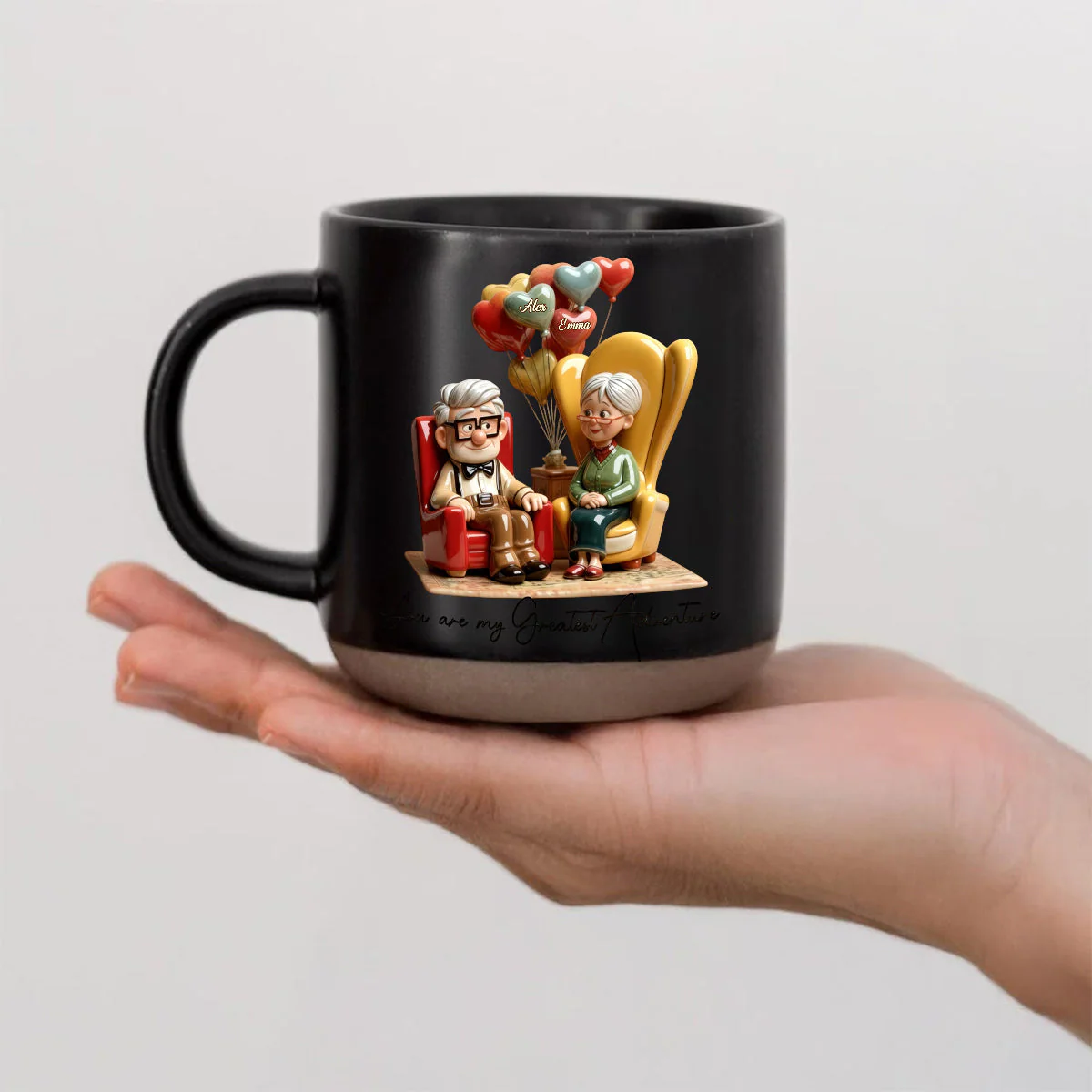 DSNY You Are My Greatest Adventure - Personalized Pottery Mug - Gift For Couples, Movie Fans NL122 - Image 3