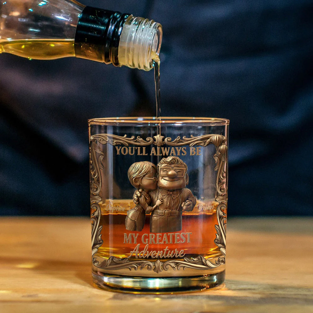 DSNY You'll Always Be My Greatest Adventure - Personalized Whiskey Glass - Gift For Couple, Fan Movies HH01 - Image 3