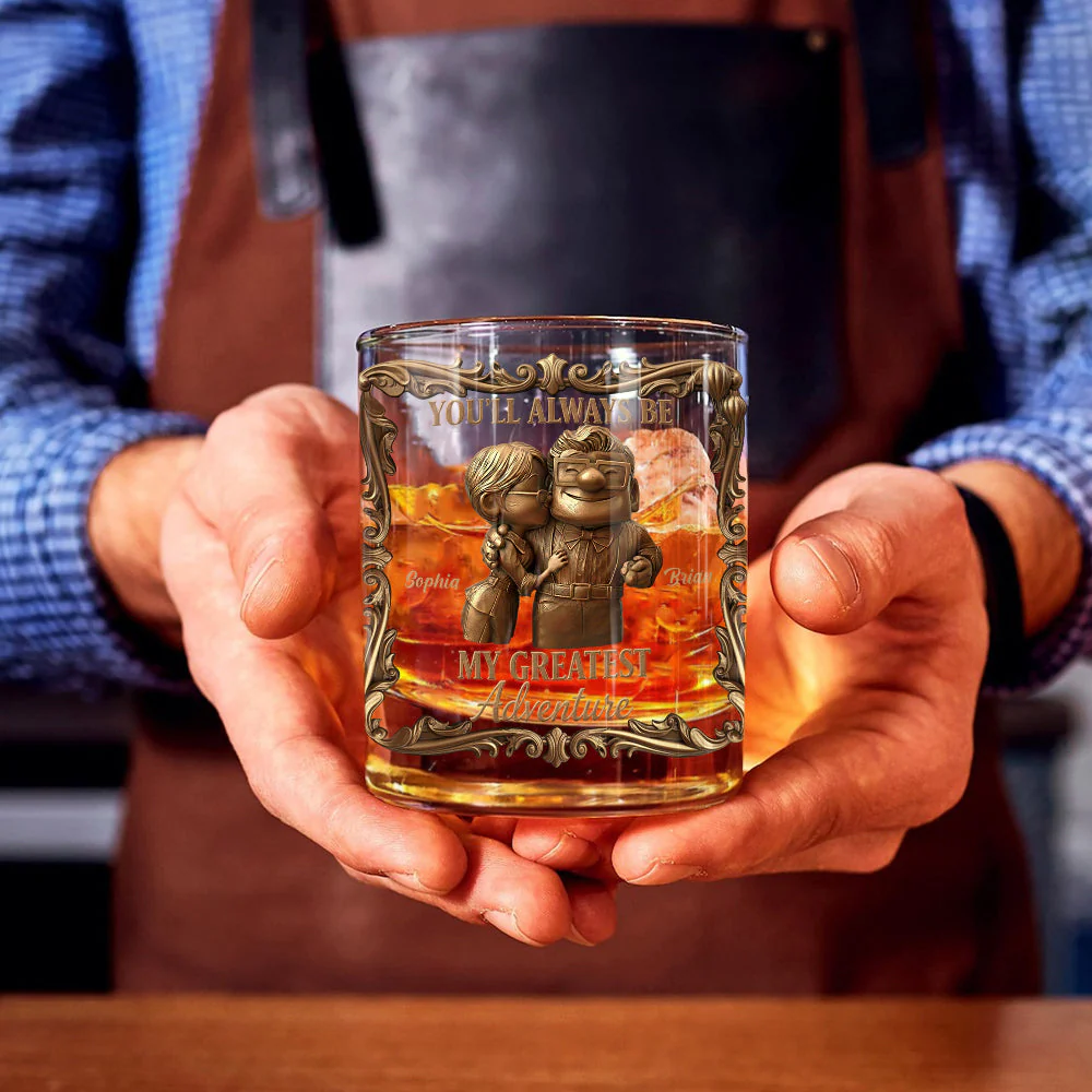 DSNY You'll Always Be My Greatest Adventure - Personalized Whiskey Glass - Gift For Couple, Fan Movies HH01 - Image 4
